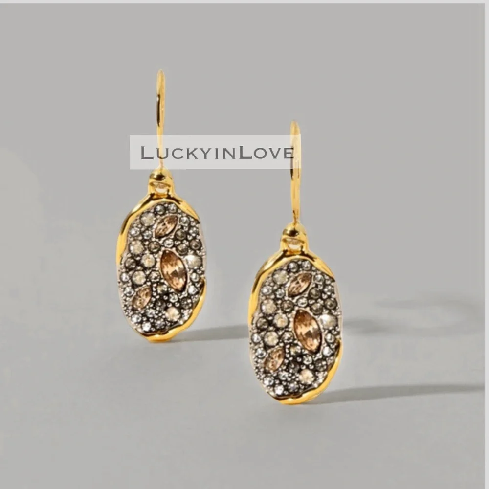 ALEXIS BITTAR • Petit Solanales Crystal Drop Earrings. Champagne